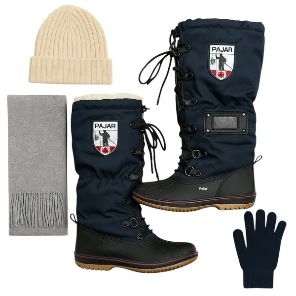 Pajar Canada Waterproof Fleece Lined Tall Winter Boots Navy Women’s 6–6.5 EUC - Image 13