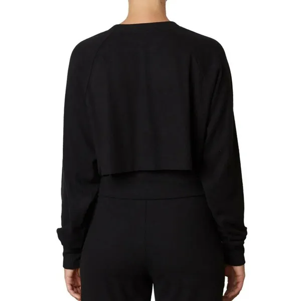 NEW NWT NIA Raglan Hacci Crop Top Super Soft Stretchy Ribbed Black Sz XS X-Small - Image 2