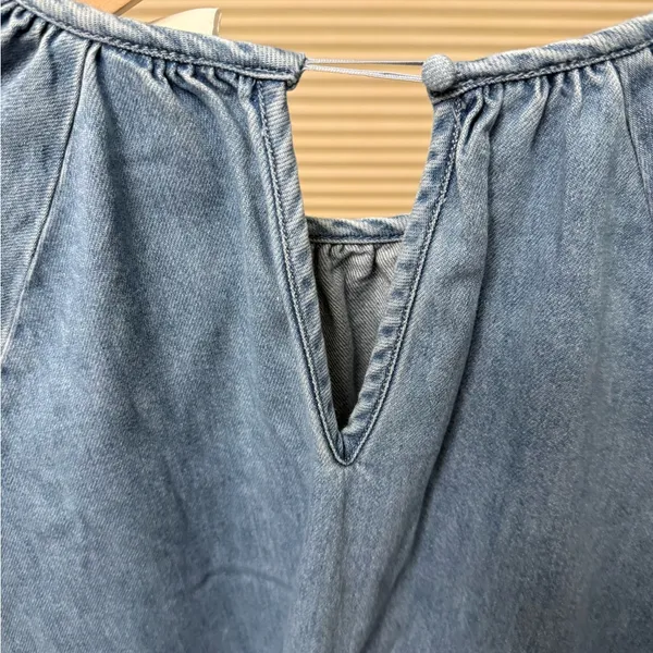 H&M Casual Blue Chambray Denim Dress - Image 6