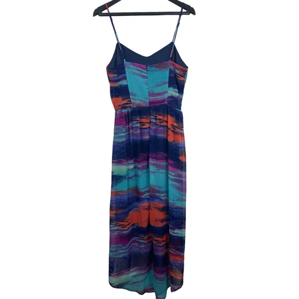 Triple Heart High Low Midi Sleeveless Tie Dye Flowy Dress S boho - Image 3