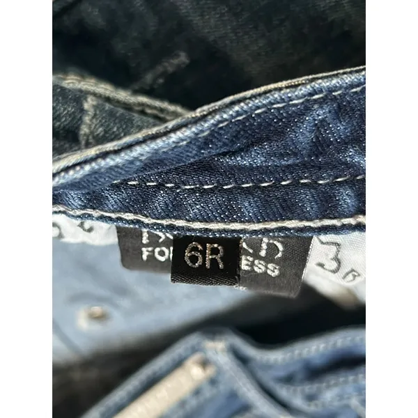Rock For Express Y2K‎ Jeans Womens Size 6R Boot Cut Dark Wash Denim Embellished - Image 7