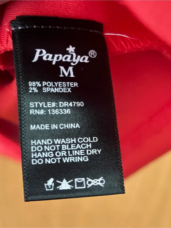 Papaya Red Strappy Back Bodycon Mini Dress - Image 3