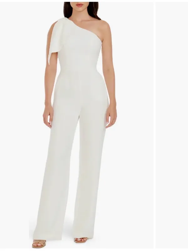 Dress the Population Tiffany One Shoulder Jumpsuit White XXL NWT - Image 7