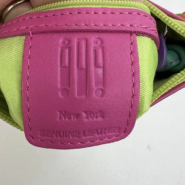 ILI New York Small Crossbody Bag Multi Color Patchwork Leather Tassel Boho Mini - Image 7