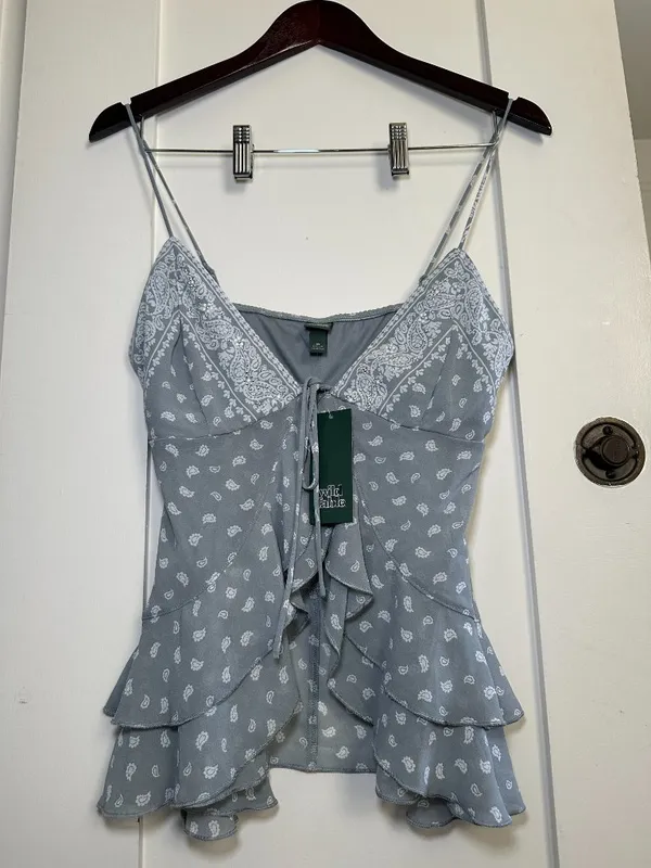 Wild Fable Blue Paisley Bandana Cami Tank Top XS - Image 9