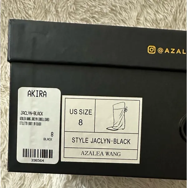 Azalea Wang Jaclyn-Black Stiletto Boot - Size 8 - Nib - Image 15