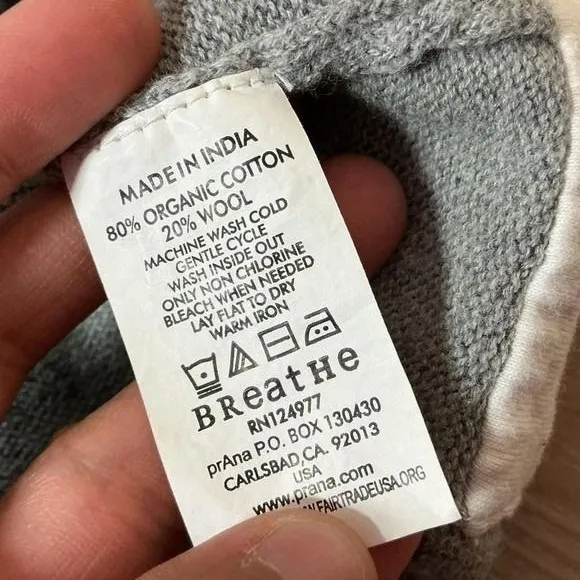 Prana Gorpcore Knit Sweater Dress Womens Small Gray Organic Cotton Wool - Image 6