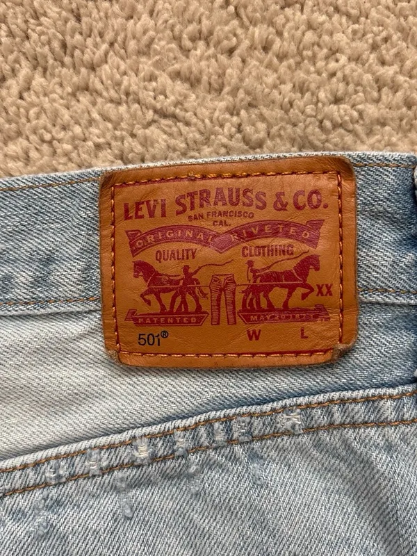 Levi's 501 Light Blue Distressed Denim Cutoff Shorts - Image 6
