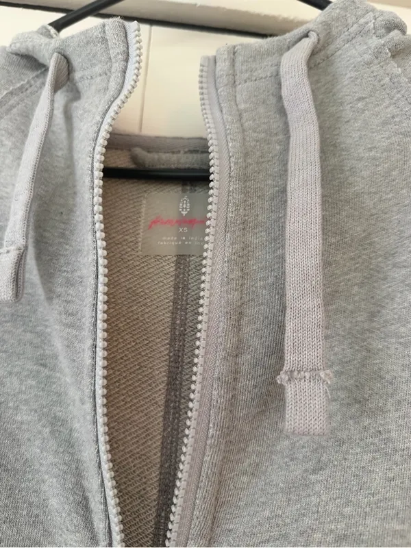 FP Movement by Free People Light Gray Zip-Up Hooded Sweatshirt - Image 3