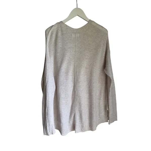 Lou & Grey Oatmeal Cotton Sweater Large Lightweight Coastal Beach Cover Up - Image 7