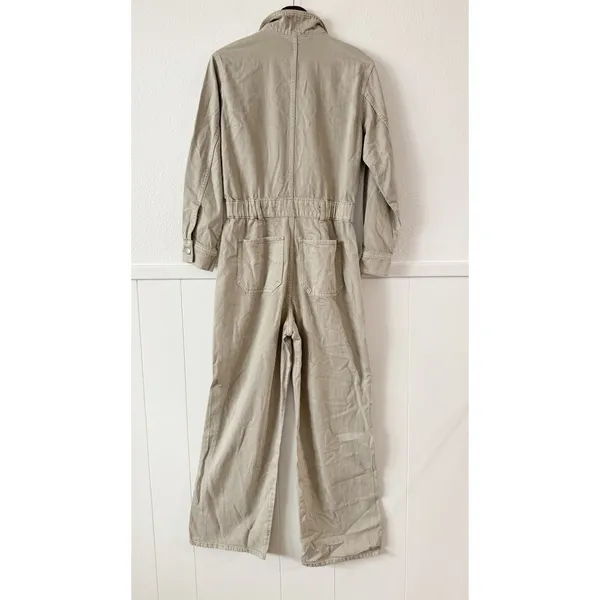 Universal Threads Utility Jumpsuit Women’s 6 Beige Wide Leg Button Front - Image 7