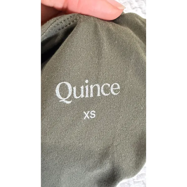 Quince Ultra-Soft High Neck Cropped Tank Top Dark Olive Green XS Activewear - Image 4