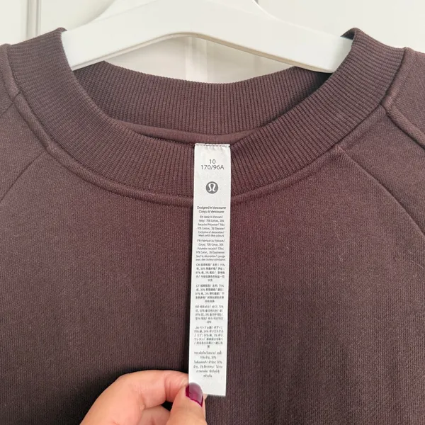lululemon Scuba Long-Sleeve Dress Size 10 Espresso Brown Fleece Sweatshirt NWOT - Image 4