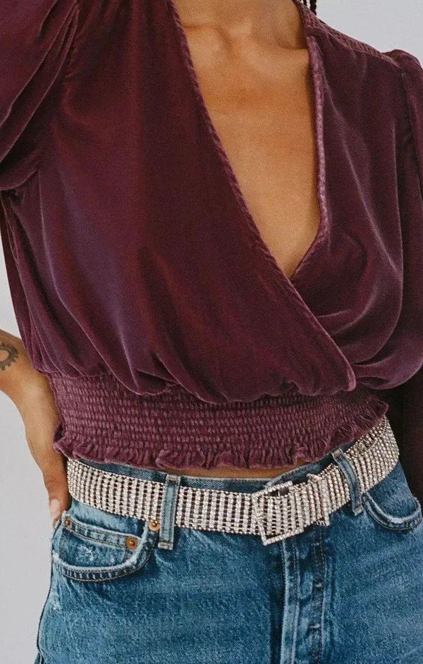Urban Outfitters Glittery Sparkle Silver Zoe Statement Rhinestone Belt - Image 8