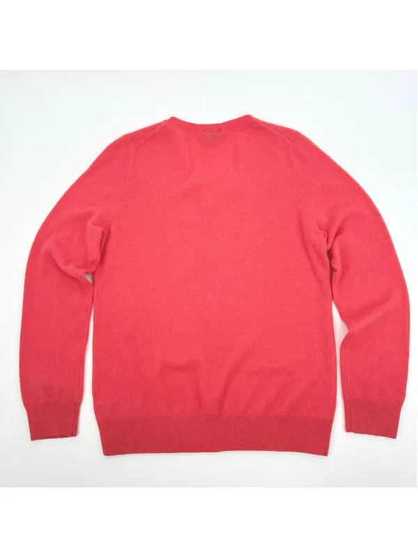 Talbots V-Neck 100% Pure Cashmere Sweater Size M Coral Pink - Image 3