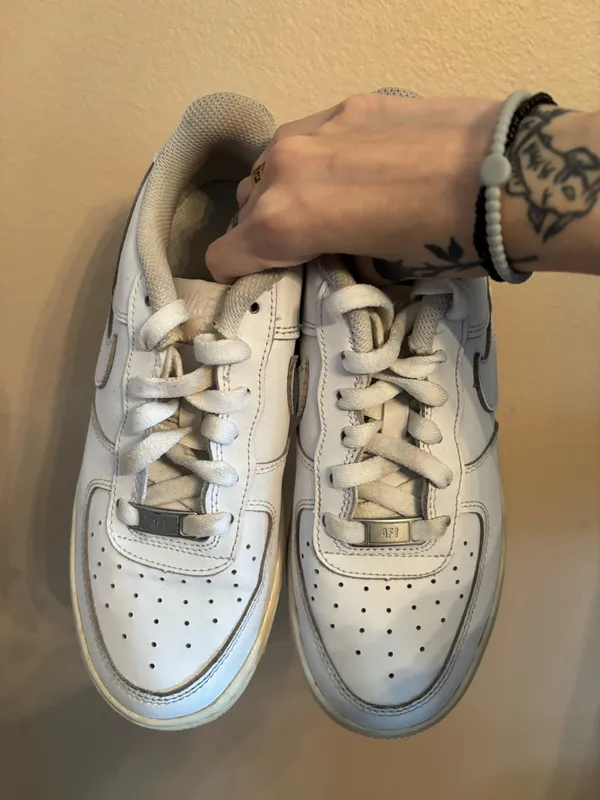 Nike Air Force 1 LE GS 'Triple White' - Image 3