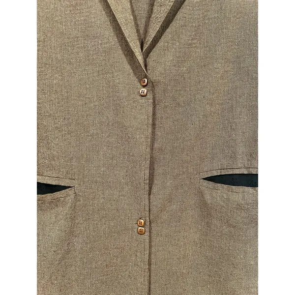 Boutique Brown Longline Duster Blazer Jacket Cotton Rayon Lagenlook Size Large - Image 6