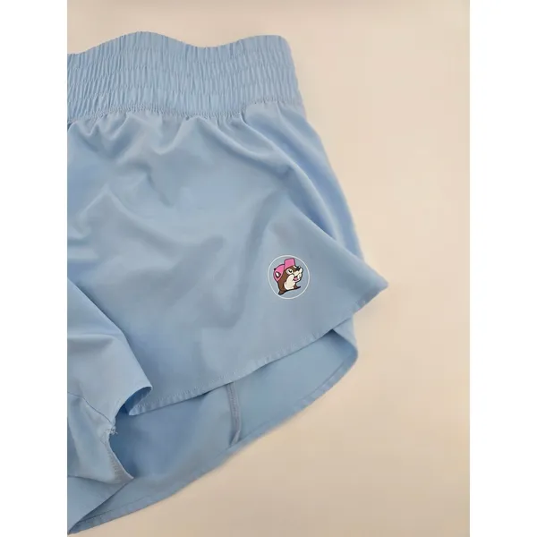 Buc-ee's Shorts Women XL Running Light Blue Logo EUC - Image 2