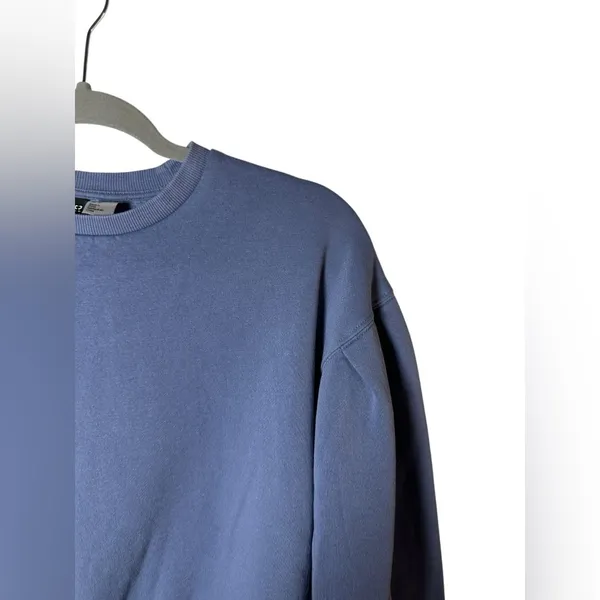 H&M‎ Divided Oversized Crewneck Sweatshirt Womens S Dusty Blue Fleece - Image 4