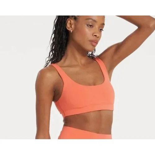 Vuori Women's‎ Daily Sports Bra Small Orange Daily Bra Scoop Neck Activewear - Image 2
