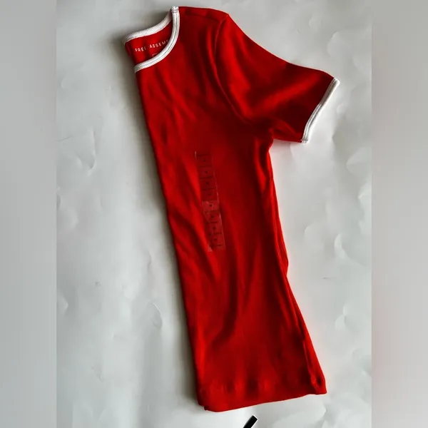 [Free Assembly] Women's Round Neck Short Sleeve T Shirts Orange Size M - Image 16