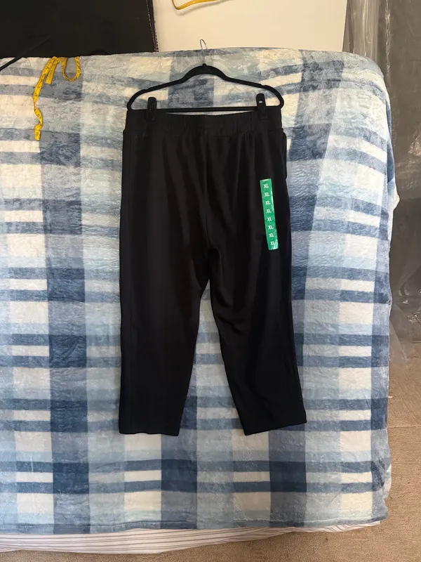 Danskin Black Cropped Elastic-Waist Straight Pants xl - Image 6