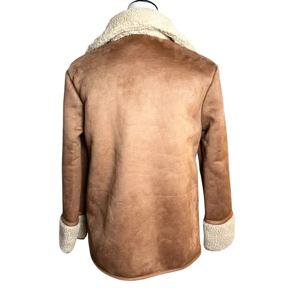 Tuckernuck Stella Faux Suede Tan Sherpa Pullover XS NWT | 70's‎ Retro Penny Lane - Image 3