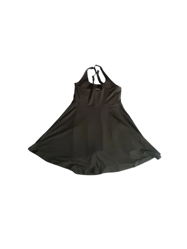 Black athletic dress with built-in shorts with side pockets and a sports bra. - Image 2