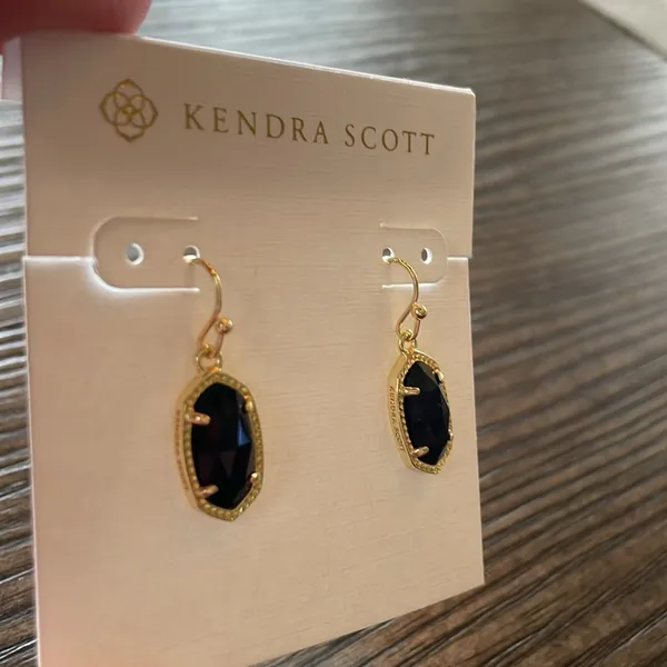 Kendra Scott Lee Earrings in Black Glass NEW - Image 2