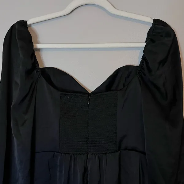 Wilfred Aritzia Anfora Satin Bustier Corset Slit Midi Dress Black Whimsigoth - Image 8