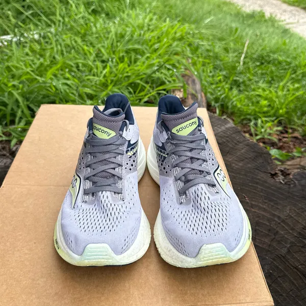 Saucony Ride 17 Running Shoes in Purple Navy Lime Green Women's 8.5 - Image 2