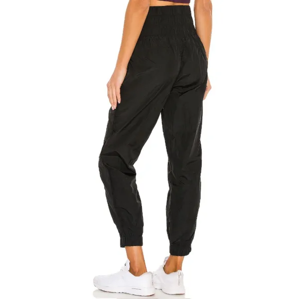 Free People Movement The Way Home Jogger Womens M Black High Rise Smocked Waist - Image 2