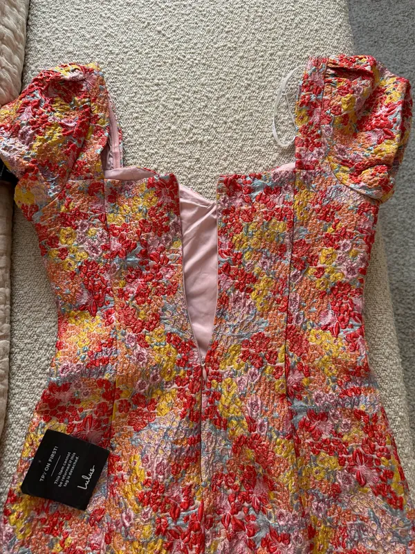 Lulus Colorful mini dress with puffy sleeves - Image 8