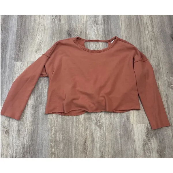 Aerie Weekend Pretty‎ Back Sweatshirt Women Terracotta Twist Back Cotton Size XS - Image 2