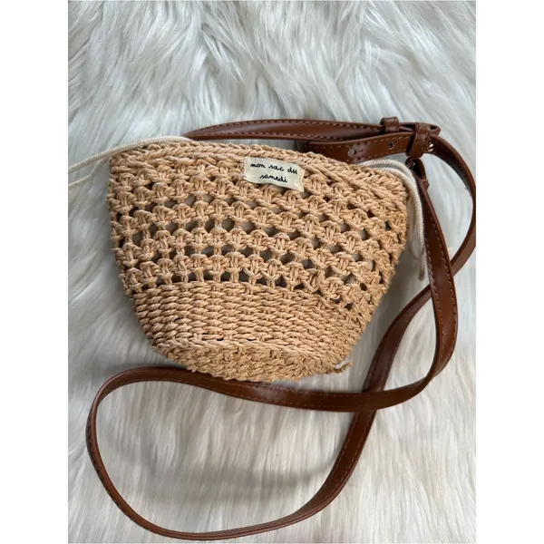 Zara Wicker Mini Lined Bucket Crossbody - Image 5
