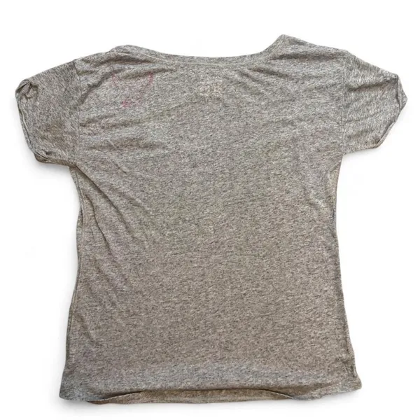 American Eagle Vintage T Burnout Tee Gray Pink Y2K 2000s Deep V Neck - Image 5