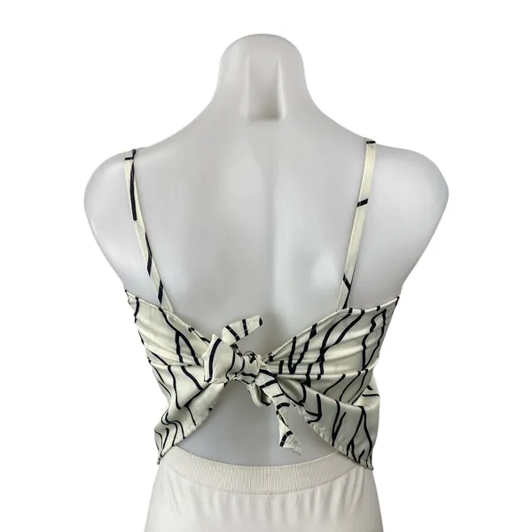 Commense Women's White Black Abstract Sleeveless Longline Cami Crop Top Size XS - Image 4