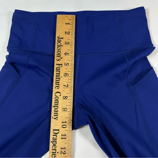 Lululemon Fast Free HR Tight Nulux Raw Hemi Blue Leggings Women's Size 6 - Image 4