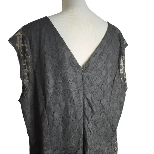 Lane Bryant Plus Size Black Lace Tulle Midi Dress Womens 28 Whimsigoth Flared - Image 8