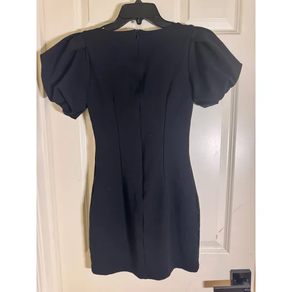 Altar'd State Black Puff Sleeve Mini Dress Bodycon XS D3181‎ - Image 5