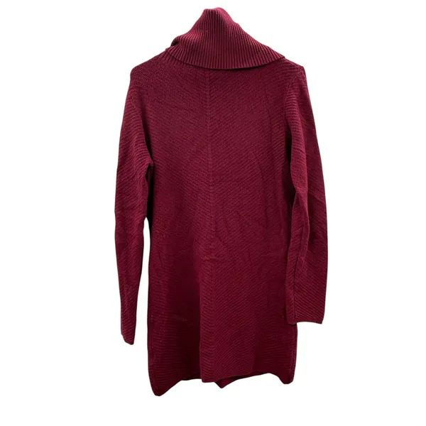 Akira Chicago Sweater Dress Womens M/L Burgundy‎ Cowl Neck Ribbed Knit Mini - Image 2
