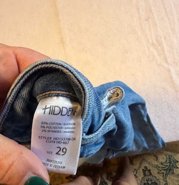 Hidden Jeans Mid Rise Straight Leg Denim in Faded Wash Size 29 - Image 3
