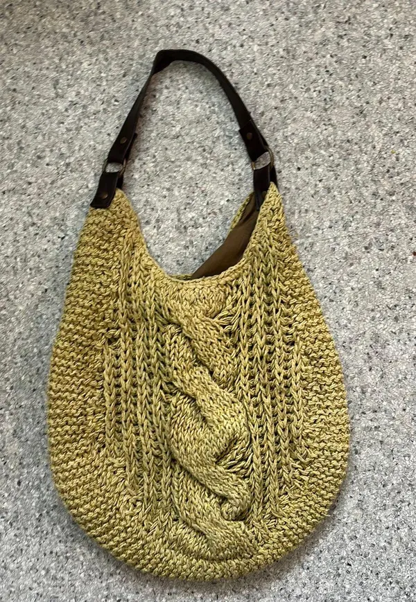 Boho Crochet Shoulder Bag Tote Green - Image 3