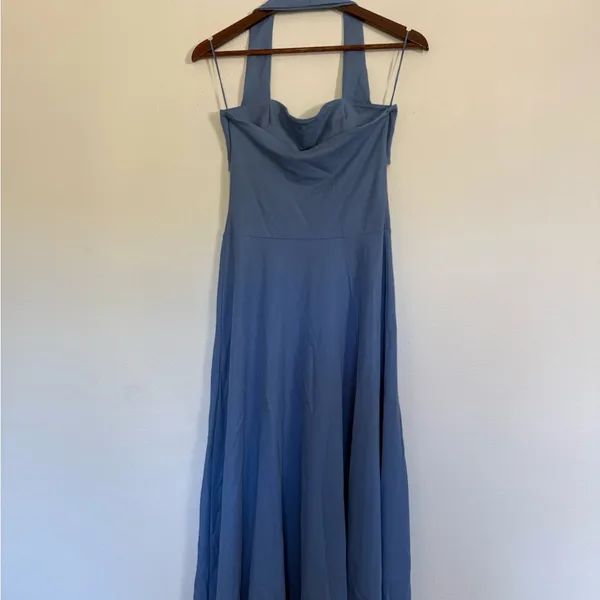 Reformation Sonali Knit Blue Cutout Dress - Image 6