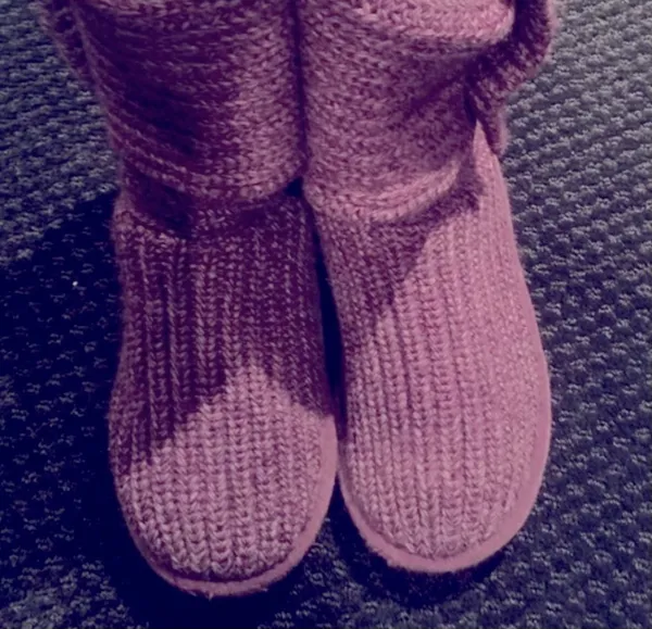 UGG Classic Purple Cardy Tall Knit Boots - Image 5