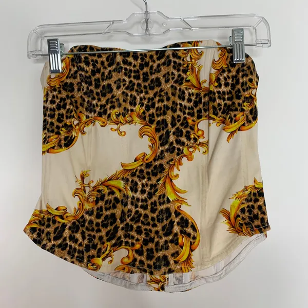 MIAOU X Urban Outfitters Perrie Corset Top Leopard Womens XS - Image 3