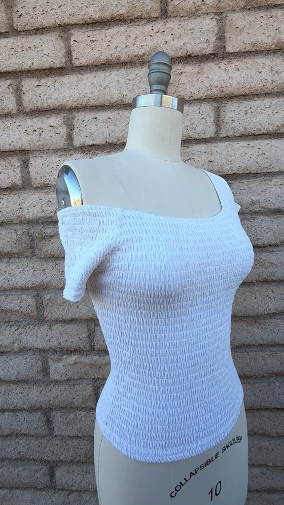 ✨ American Rag White Shirred Square-Neck Crop Top | Size XXL - Image 2
