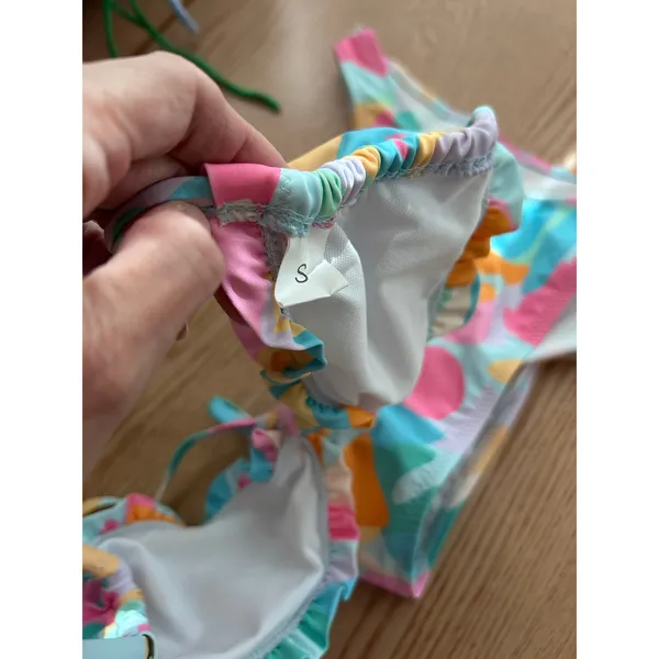 B45 New Womens AMI Sexy 2Pc Pastel colors String Bikini Set High Waisted Small - Image 4