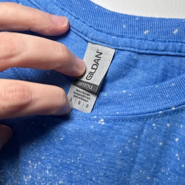 Gildan Blue and white‎ Handmade "Mean Tweets" t-shirt Large - Image 2