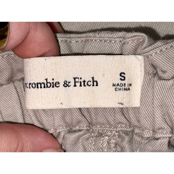 Abercrombie & Fitch Tan Khaki Drawstring Vintage Cargo Jogger Pants Women Size S - Image 5